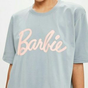 Missguided x Barbie gray cropped tee top tshirt